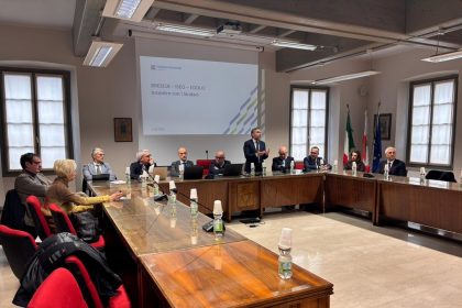 L’assessore regionale ai Trasporti e Mobilità sostenibile, Franco Lucente, interviene a Iseo a un incontro tecnico dedicato alla linea Brescia–Iseo–Edolo