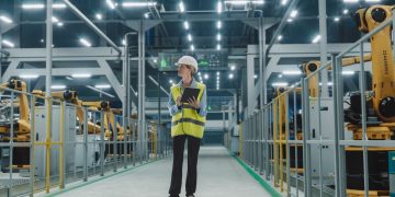 Una foto generica di un ingegnere all’interno di un’azienda, nel segno della trasformazione industriale: questo il tema al centro del convegno a Palazzo Lombardia