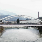 In foto una simulazione del futuro ponte sul fiume Serio a Ponte Nossa (BG)