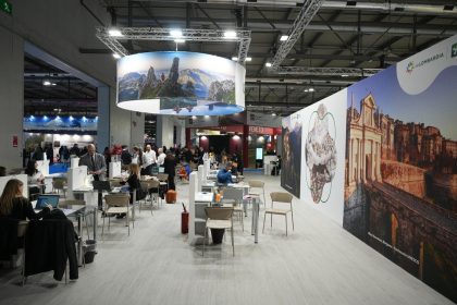 In foto lo stand di Regione Lombardia per la 46° edizione della BIT – Borsa Internazionale del Turismo