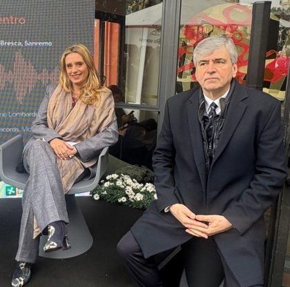 Lombardia protagonista a Sanremo. L’assessore regionale alla Cultura, Francesca Caruso, insieme a Gianmarco Mazzi, sottosegretario al Ministero della Cultura