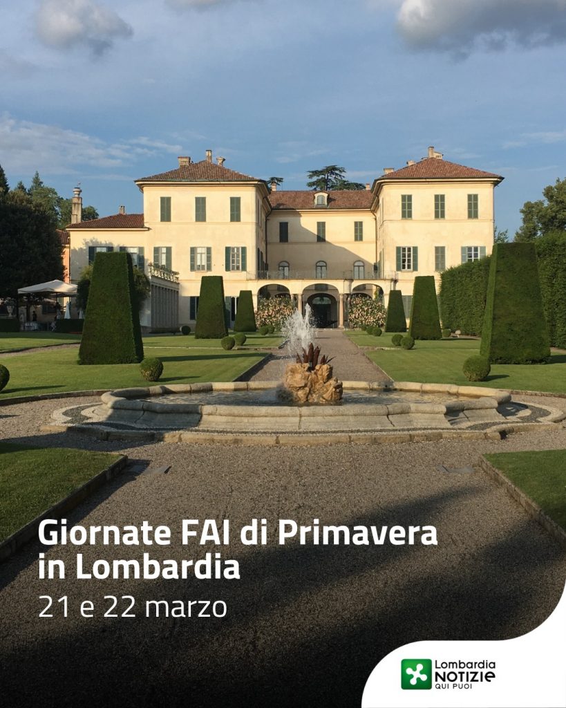 Sabato 21 e domenica 22 marzo tornano le Giornate FAI di Primavera, il principale evento dedicato al patrimonio culturale e paesaggistico del nostro Paese.
Ad aprire le porte e a svelare le loro storie inedite e inaspettate saranno palazzi, ville, castelli, teatri, luoghi dell’educazione, chiese e collezioni d’arte.
Scopri tutti le aperture
￼
👉 Scopri di più al link in bio

#lombardianotizieonline @fondoambiente