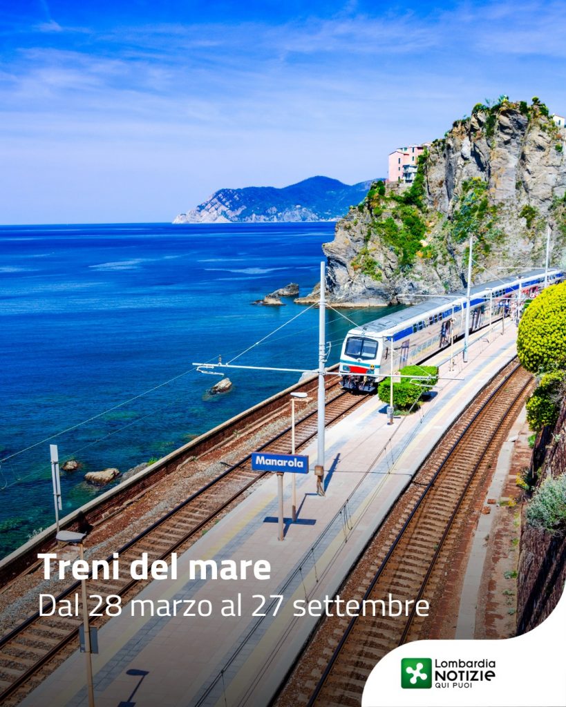 Da sabato 28 marzo tornano i treni del mare, che collegheranno la Lombardia alle riviere liguri.
Le partenze riguarderanno le stazioni di Milano, Bergamo, Monza, Seregno, Como, Saronno, Legnano, Busto Arsizio, Gallarate, Rho, Pavia e Voghera, da cui si potranno raggiungere le spiagge liguri della riviera di Levante, fino a La Spezia, e di quella di Ponente, fino a Ventimiglia.

👉 Scopri di più al link in bio

#lnews #lombardianotizie #trenidelmare #liguria #lombardia