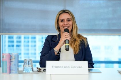 In foto l’assessore regionale alla Cultura, Francesca Caruso, intervenuta a sostegno della filiera del cinema in Lombardia ad un convegno a Palazzo Reale