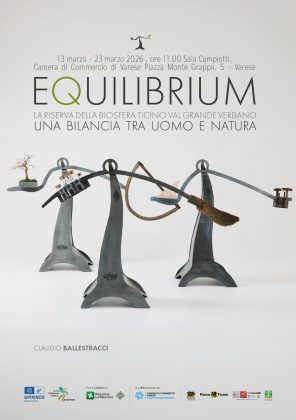 La locandina della mostra Equilibrium sulla riserva della biosfera del Ticino, mostra presentata a Palazzo Lombardia
