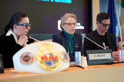 Il sottosegretario alla Presidenza di Regione Lombardia con delega a Sport e Giovani, Federica Picchi presenta a palazzo Lombardia 'The Arena', evento internazionale di kickboxing
