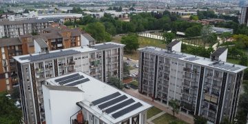 In foto il complesso residenziale 'Livorno Parco', a Brescia, oggetto di importante riqualificazione