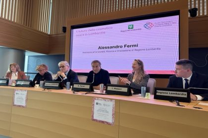 Alessandro Fermi, assessore Università, Ricerca e Innovazione Regione Lombardia, alla presentazione del riconoscimento del Cluster Tecnologico Lombardo della Cosmesi