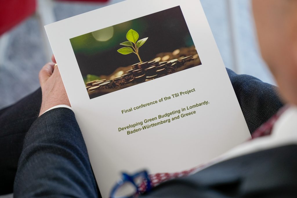 Convegno Developing Green Budgeting in Lombardy, Baden-Wuttenberg and Greece, locandina