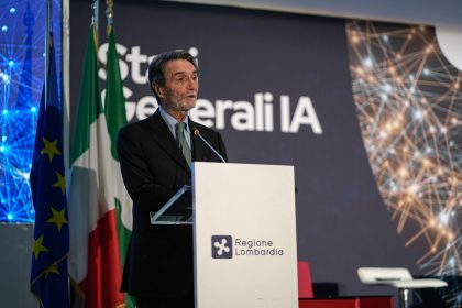 In foto il presidente della Regione Lombardia Attilio Fontana in occasione degli Stati generali dell’intelligenza artificiale a Palazzo Lombardia