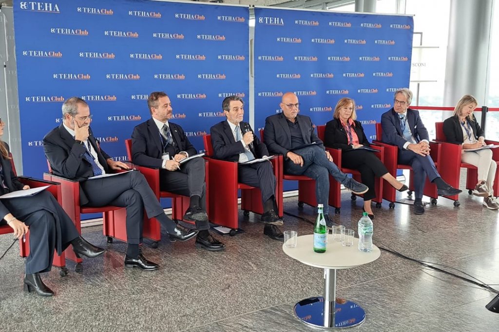 Il presidente della Regione Lombardia Attilio Fontana interviene alla presentazione della 10ª edizione del forum Teha 'La roadmap del futuro per il food&beverage: quali evoluzioni e quali sfide per i prossimi anni'. Lombardia prima per agrivcoltura in Italia