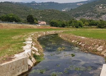  Inaugurata dall'assessore regionale al Territorio e Sistemi verdi Gianluca Comazzi l’area di laminazione sul torrente Rudone a Nuvolento (Brescia)