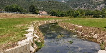  Inaugurata dall'assessore regionale al Territorio e Sistemi verdi Gianluca Comazzi l’area di laminazione sul torrente Rudone a Nuvolento (Brescia)