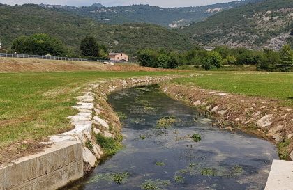 Inaugurata dall'assessore regionale al Territorio e Sistemi verdi Gianluca Comazzi l’area di laminazione sul torrente Rudone a Nuvolento (Brescia)