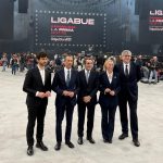 Al centro il presidente della regione Lombardia Attilio Fontana in un momento dell'inaugurazione dell'Unipol Dome di Milano