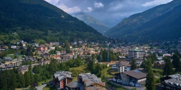panoramica ponte di legno dove si realizza galleria artificiale passo del tonale