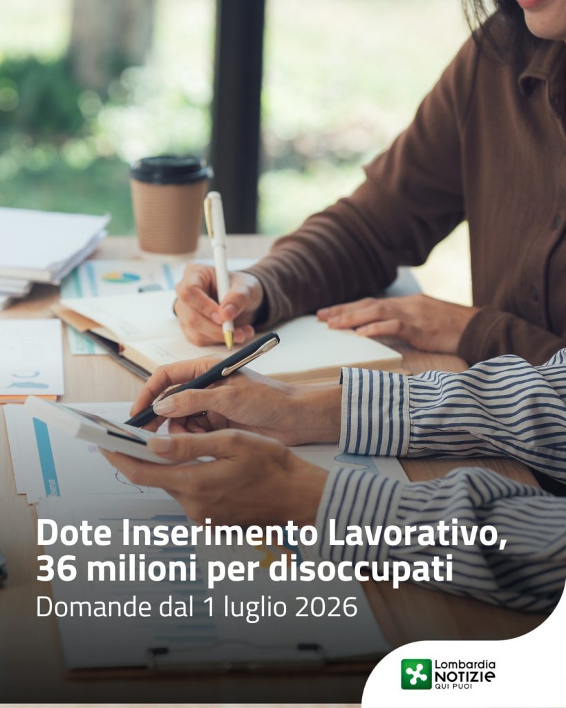 Dal 1° luglio parte la nuova Dote Inserimento Lavorativo (DIL), misura da 36 milioni che garantisce la continuità dei servizi per l’occupazione ed ha l’obiettivo di fornire un servizio di accompagnamento personalizzato al lavoro, senza interrompere la tua presa in carico.
La misura è rivolta ai cittadini disoccupati residenti o domiciliati in Lombardia ed ha una durata massima di 6 mesi (fruibile solo una volta).

Scopri i dettagli👇
https://www.lombardianotizie.online/dote-inserimento-lavorativo/

#lombardianotizieonline Simona Tironi