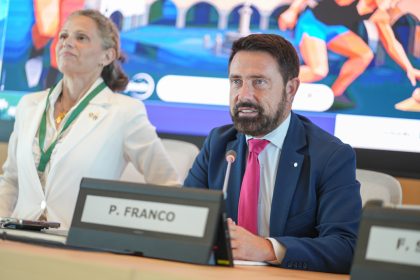 Corsa delle uova Gandino, l'assessore Franco durante la conferenza stampa dell'evento
