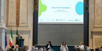 Il presidente della Regione Lombardia, Attilio Fontana, interviene a Brescia al convegno ‘La legacy turistica dei grandi eventi e l’impatto sui territori’