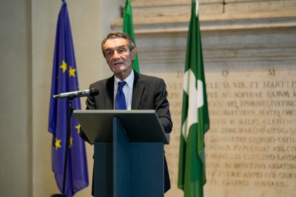 Il presidente della Regione Lombardia, Attilio Fontana, interviene a Brescia al convegno ‘La legacy turistica dei grandi eventi e l’impatto sui territori’