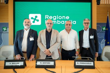 L'assessore regionale a Enti locali, Montagna, Risorse energetiche e Utilizzo risorsa idrica Massimo Sertori interviene alla presentazione di 'Valtellina Summer League', camp sportivo di pallavolo tra Aprica e Chiesa Valmalenco con atleti professionisti