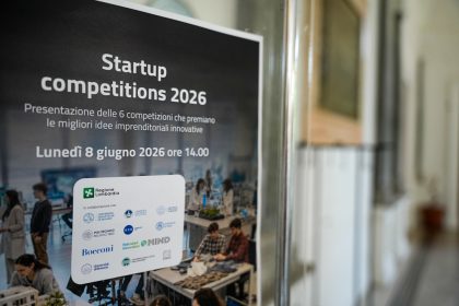 Assessore Guido Guidesi alla presentazione delle Start Up Competitions 2026 di regione Lombardia presso Politecnico di Milano