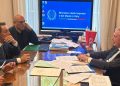 Il presidente della Regione Lombardia Attilio Fontana ha incontrato, al Mimit, il ministro delle Imprese e del Made in Italy, Adolfo Urso, per fare il punto sull'evoluzione degli investimenti in data center sul territorio. Con lui anch l'assessore regionale Massimo Sertori. credit foto evidenza: Mimit 