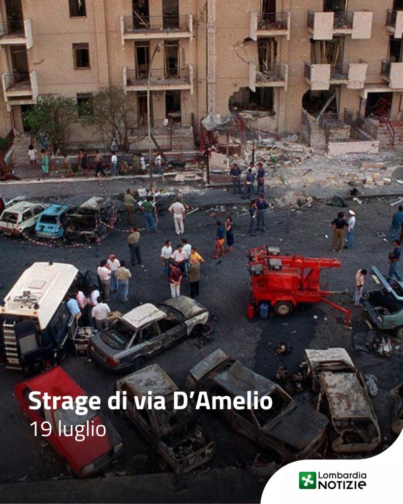 Il 19 luglio 1992 la strage di via D’Amelio a Palermo segnava una delle pagine più drammatiche della nostra storia recente, in cui persero la vita il magistrato Paolo Borsellino e i cinque agenti della sua scorta: Agostino Catalano, Emanuela Loi, Vincenzo Li Muli, Walter Eddie Cosina e Claudio Traina.
La memoria del tragico evento e la vicinanza ai familiari delle vittime costituiscono un dovere imprescindibile, affinché simili drammi non possano ma#strageviadamelio 

📸 @agenzia_ansa 

#lombardianotizie #palermo #strageviadamelio