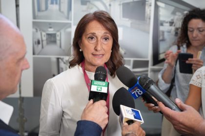 In foto Maria Grazia Colombo, direttrice generale dell’Asst Fatebenefratelli Sacco alla cerimonia di inaugurazione della riqualificazione dell’ospedale Sacco di Milano
