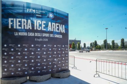Il presidente della Regione Lombardia Attilio Fontana è intervenuto alla posa del primo pilastro della Fiera Ice Arena.