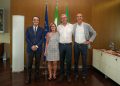 Attilio Fontana e Alessandro Fermi a consegna riconoscimento alla memoria Matteo Alberio
