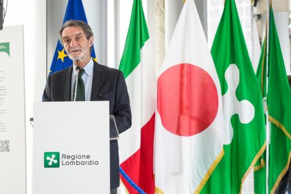 Il presidente di regione Lombardia, Attilio Fontana, interviene all'evento ‘Lombardy and Japan: shaping innovation together’
