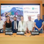 In foto l’assessore regionale alla Casa Paolo Franco e il sottosegretario allo Sport Federica Picchi nel corso della conferenza stampa a Palazzo Lombardia di presentazione della Maga Skymarathon