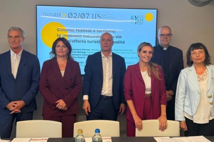 In foto l’assessore regionale alla Cultura Francesca Caruso durante la presentazione della settimana edizione di Lecco Film Fest 2026