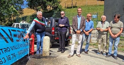 Assessore Alessandro Fermi a Centro Valle Intelvi per inaugurazione del nuovo acquedotto a servizio del comprensorio montano di Orimento