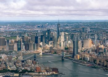 new york vista dall'alto, la città è sede dell'evento dell'Onu dove l'assessore Maione ha presentato modello lombardia sullo sviluppo sostenibile