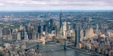 new york vista dall'alto, la città è sede dell'evento dell'Onu dove l'assessore Maione ha presentato modello lombardia sullo sviluppo sostenibile
