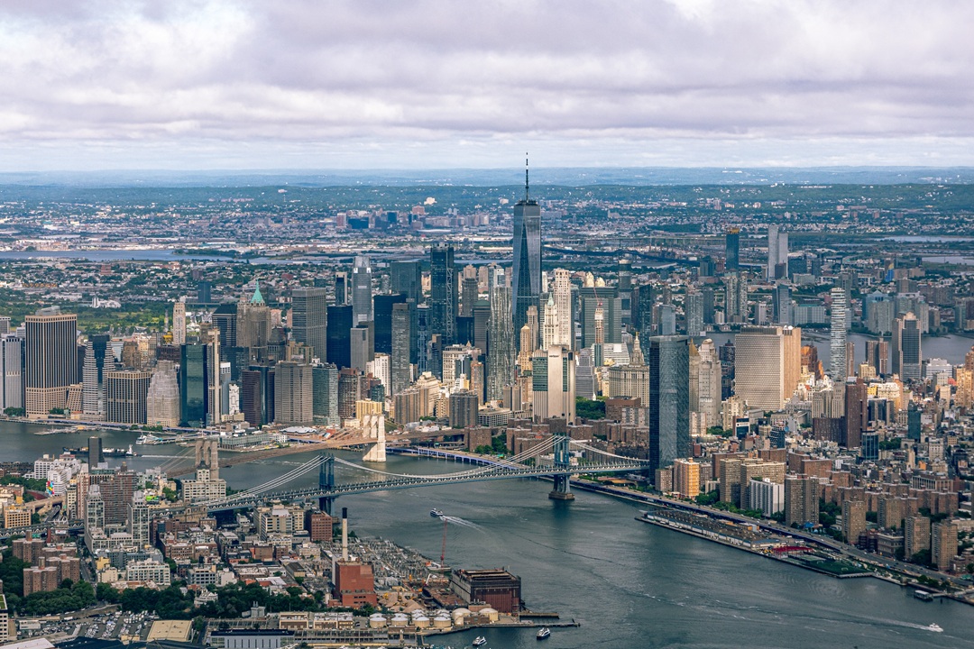 new york vista dall'alto, la città è sede dell'evento dell'Onu dove l'assessore Maione ha presentato modello lombardia sullo sviluppo sostenibile