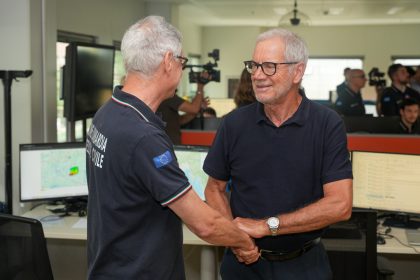 In foto l’assessore regionale al Welfare Guido Bertolaso nel corso dell’inaugurazione della sala dedicata a Giuseppe Zamberletti nella nuova sede della Protezione civile in Regione Lombardia