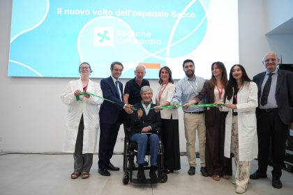 In foto il presidente della Regione Lombardi Attilio Fontana e l’assessore regionale al Welfare Guido Bertolaso alla cerimonia di inaugurazione della riqualificazione dell’ospedale Sacco di Milano