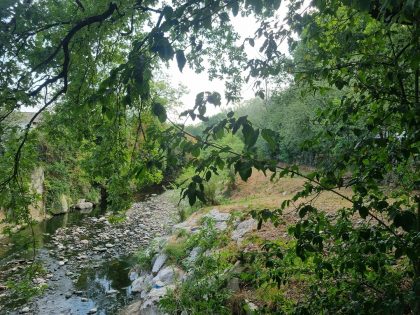 Il torrente Certesa che separa alcune case di Seveso dove abitano ancora cittadini che ricordano il 50° anniversario dell'incidente