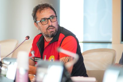 In foto il presidente del Corpo Nazionale Soccorso Alpino e Speleologico (Cnsas) lombardo, Marco Astori nel corso della conferenza stampa sul soccorso sanitario avanzato in ambiente impervio