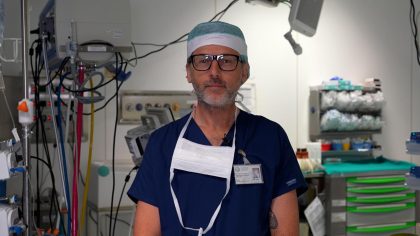 Lorenzo Rosso, che ha guidato il team durante il lungo intervento ed è specialista della Chirurgia Toracica e Trapianti di Polmone