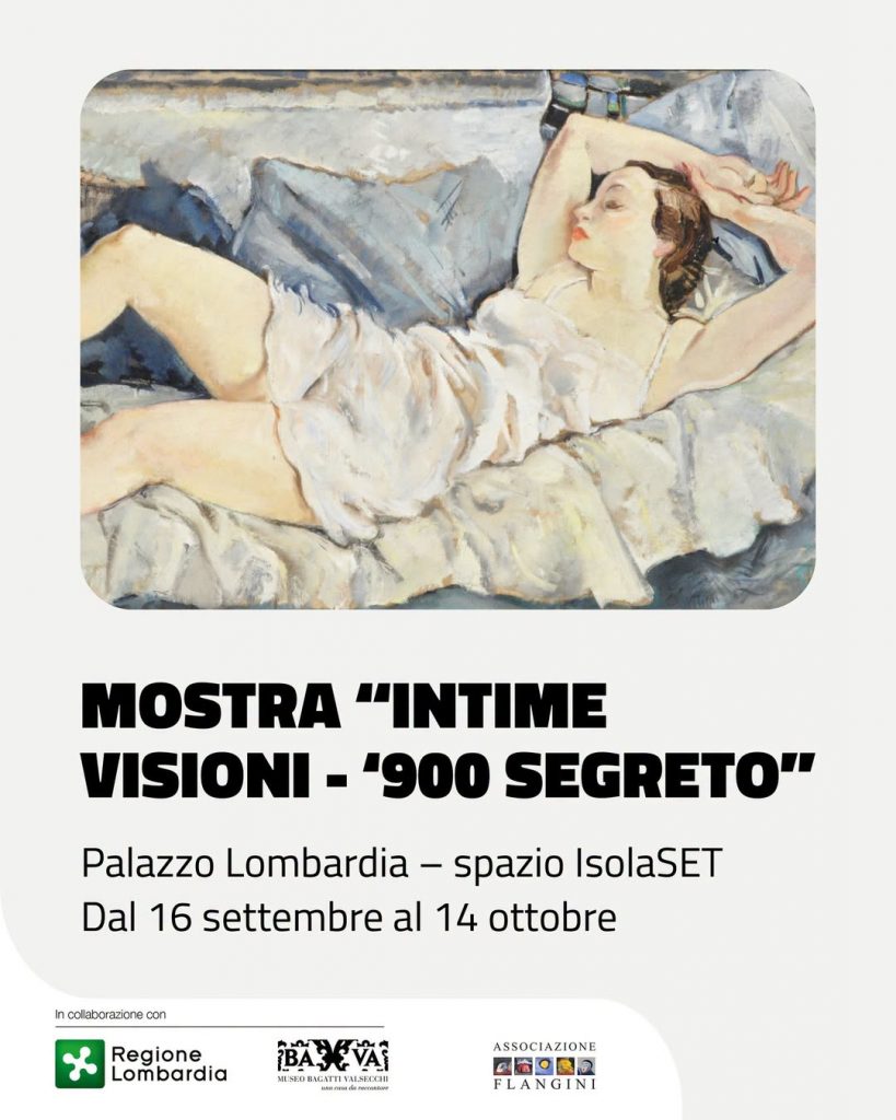 Oltre 90 opere, 31 artisti e un viaggio nel Novecento italiano.

A #PalazzoLombardia arriva “Intime Visioni. ‘900 segreto”, la mostra gratuita promossa dall’Associazione Flangini in collaborazione con Regione Lombardia.
La mostra raccoglie le opere di 31 artisti che hanno contribuito a scrivere la storia dell’arte italiana, per la prima volta esposti insieme in un originale e inedito percorso espositivo curato da Antonio D’Amico, direttore del Museo Bagatti Valsecchi di Milano.
Spazio IsolaSET di Palazzo Lombardia

Ingresso libero fino al 14 ottobre, tutti i giorni dalle 10:00 alle 19:00.
La mostra propone inoltre, su prenotazione, incontri didattici e attività laboratoriali per le scuole primarie e secondarie (sabato mattina h. 10:00-11:30 e 11:30-13:00) e visite per gruppi di persone con disabilità.

👉 Scopri di più sulla nostra pagina Facebook

#lnews #lombardianotizie #regionelombardia