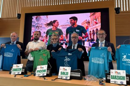 Il sottosegretario alla Presidenza di Regione Lombardia con delega a Sport e Giovani, Federica Picchi, alla presentazione della corsa cittadina CR10 Run in programma a Cremona.