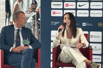 In foto l’assessore regionale Debora Massari all’evento al Belvedere di presentazione della 28ª edizione dell'Italian Open di golf