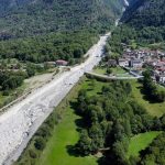 Una veduta aerea di Sonico dopo il maltempo di agosto
