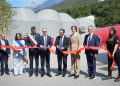 Taglio del nastro per il nuovo stabilimento della Moto Guzzi a Mandello del Lario