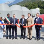 Taglio del nastro per il nuovo stabilimento della Moto Guzzi a Mandello del Lario