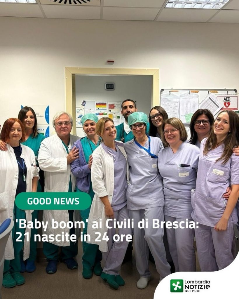 #goodnews
Ventuno nuovi nati in appena 24 ore.  È la bella notizia che arriva dagli Spedali Civili di Brescia, dove il 30 settembre il reparto di Ostetricia e Ginecologia, diretto dal professor Franco Odicino, ha registrato un numero particolarmente significativo di nascite: sette bambine e quattordici bambini. Un momento di grande gioia per le famiglie che hanno accolto i loro figli e, allo stesso tempo, un dato che conferma il ruolo degli Spedali Civili come punto di riferimento per il territorio bresciano. 
#spedalicivilibrescia